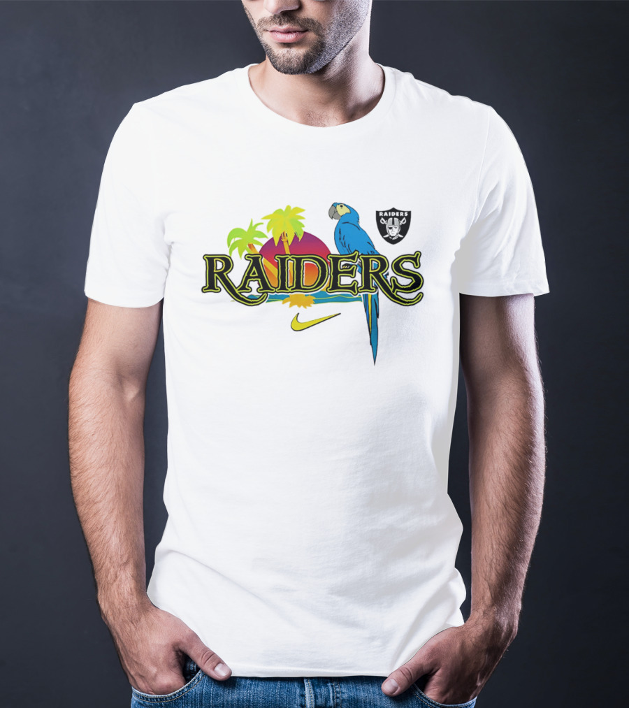 Las Vegas Raiders Tropics And Parrot It's 5 O' Somewhere Nike T-Shirt