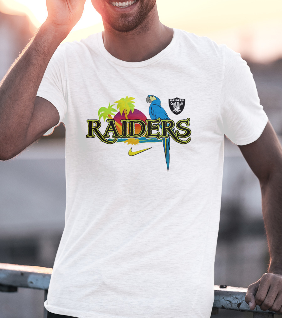 Las Vegas Raiders Tropics And Parrot It's 5 O' Somewhere Nike T-Shirt