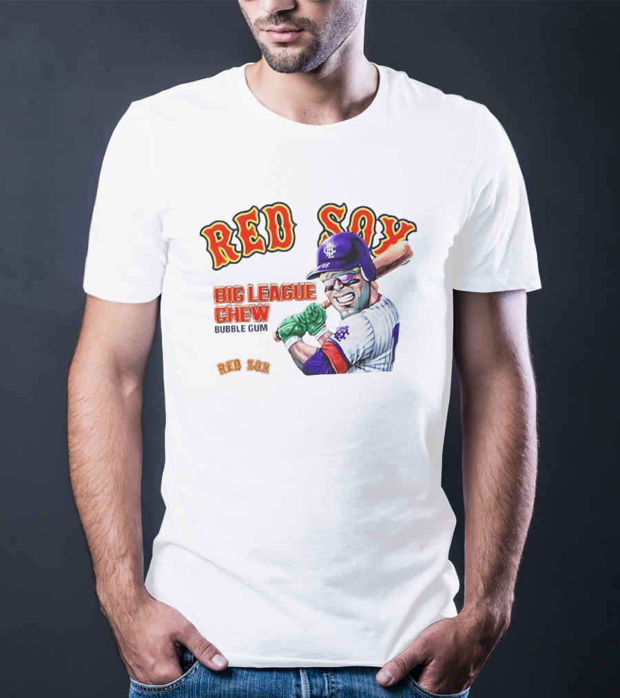 Red Sox Big League Chew Bubble Gum Baseball Batter T-Shirt