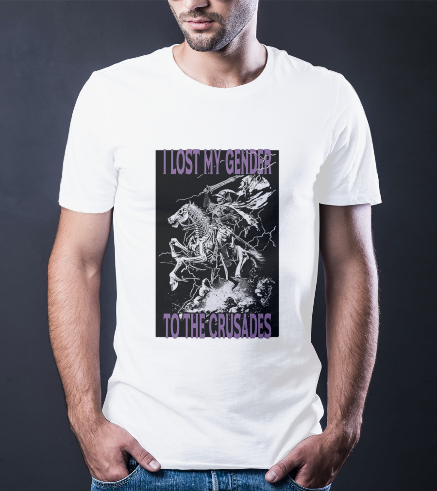 I Lost My Gender To The Crusades Skeleton Riding Horse Skeleton T-Shirt