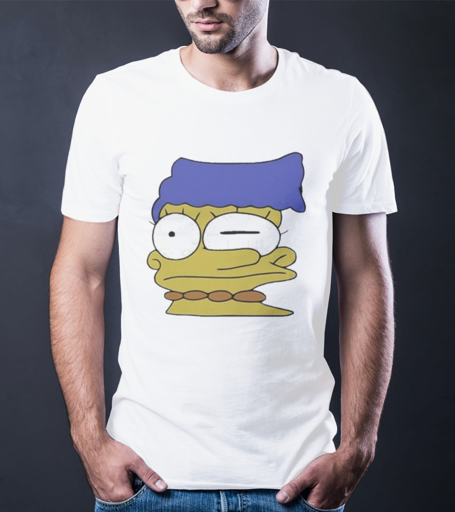 Smeared Marge Simpson Meme Face Cartoon T-Shirt