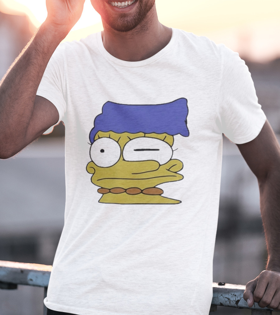 Smeared Marge Simpson Meme Face Cartoon T-Shirt