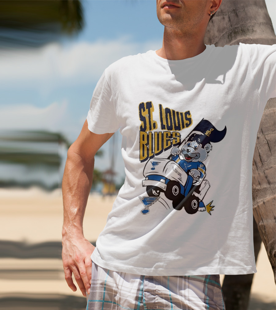 St Louis Blues Hockey Zamboni Bear Driving T-Shirt