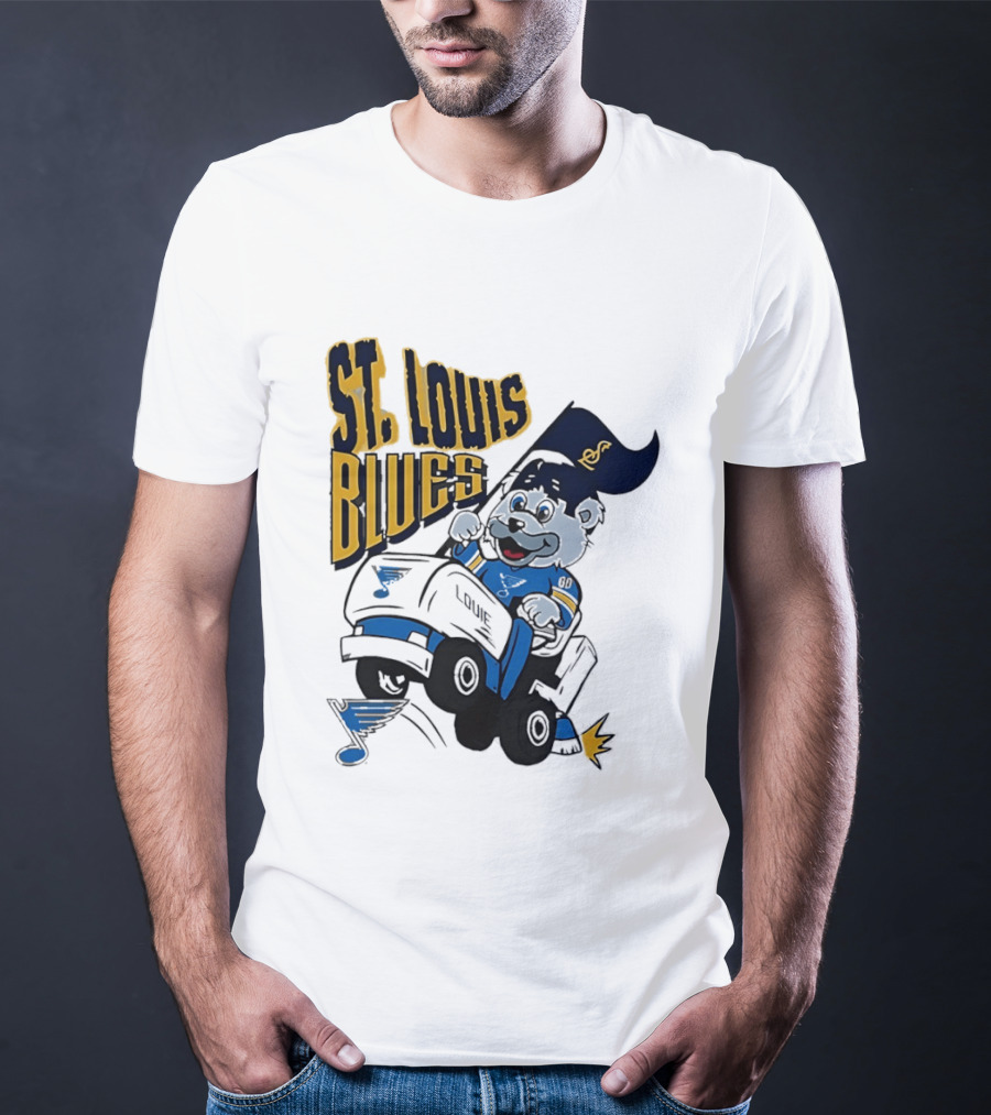 St Louis Blues Hockey Zamboni Bear Driving T-Shirt