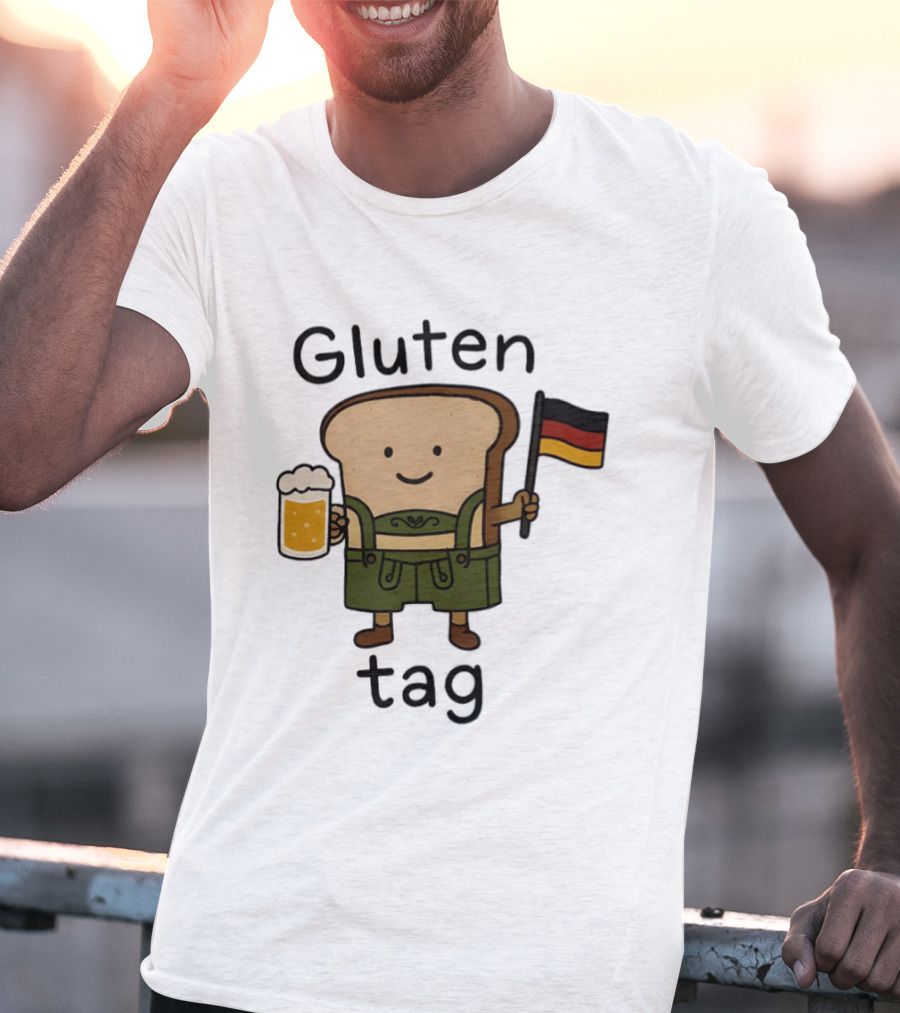 Gluten Tag Bread Character Lederhosen Beer German Flag T-Shirt