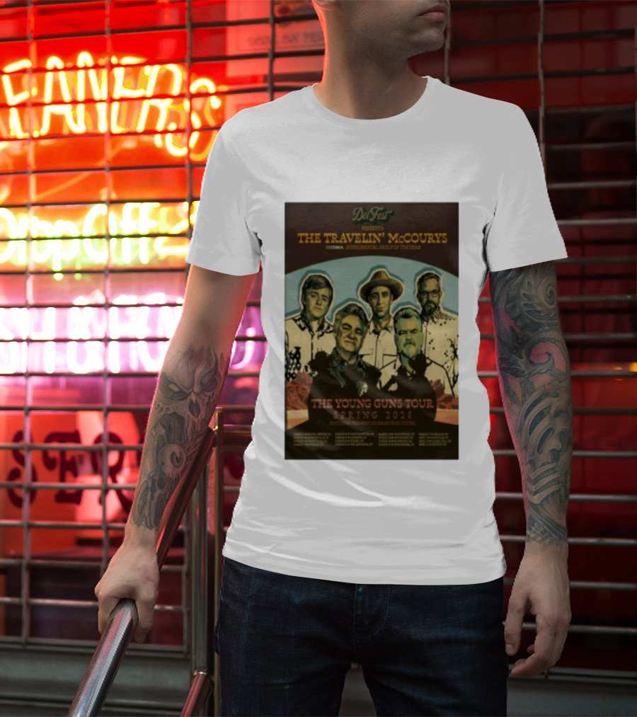 DelFest Presents The Travelin' McCourys IBMA Instrumental Group Of The Year The Young Guns Tour Spring 2026 Featuring The Next Generation Of Pickers T-Shirt