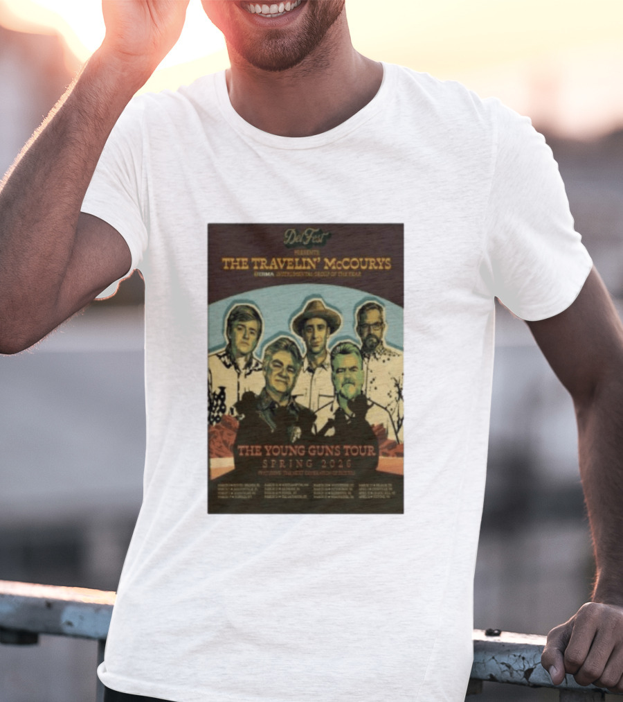 DelFest Presents The Travelin' McCourys IBMA Instrumental Group Of The Year The Young Guns Tour Spring 2026 Featuring The Next Generation Of Pickers T-Shirt