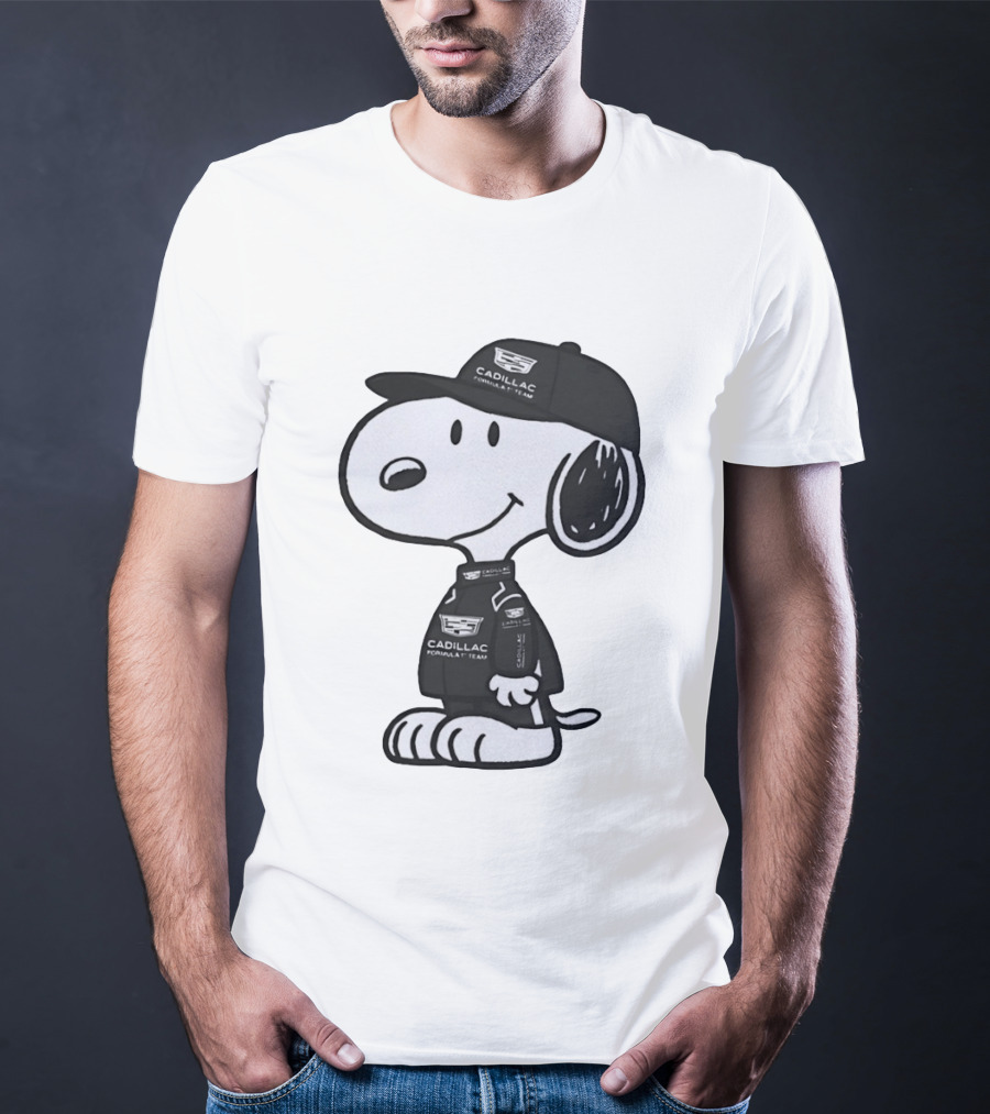 Peanuts Snoopy Cadillac Formula 1 Team Racing Outfit T-Shirt