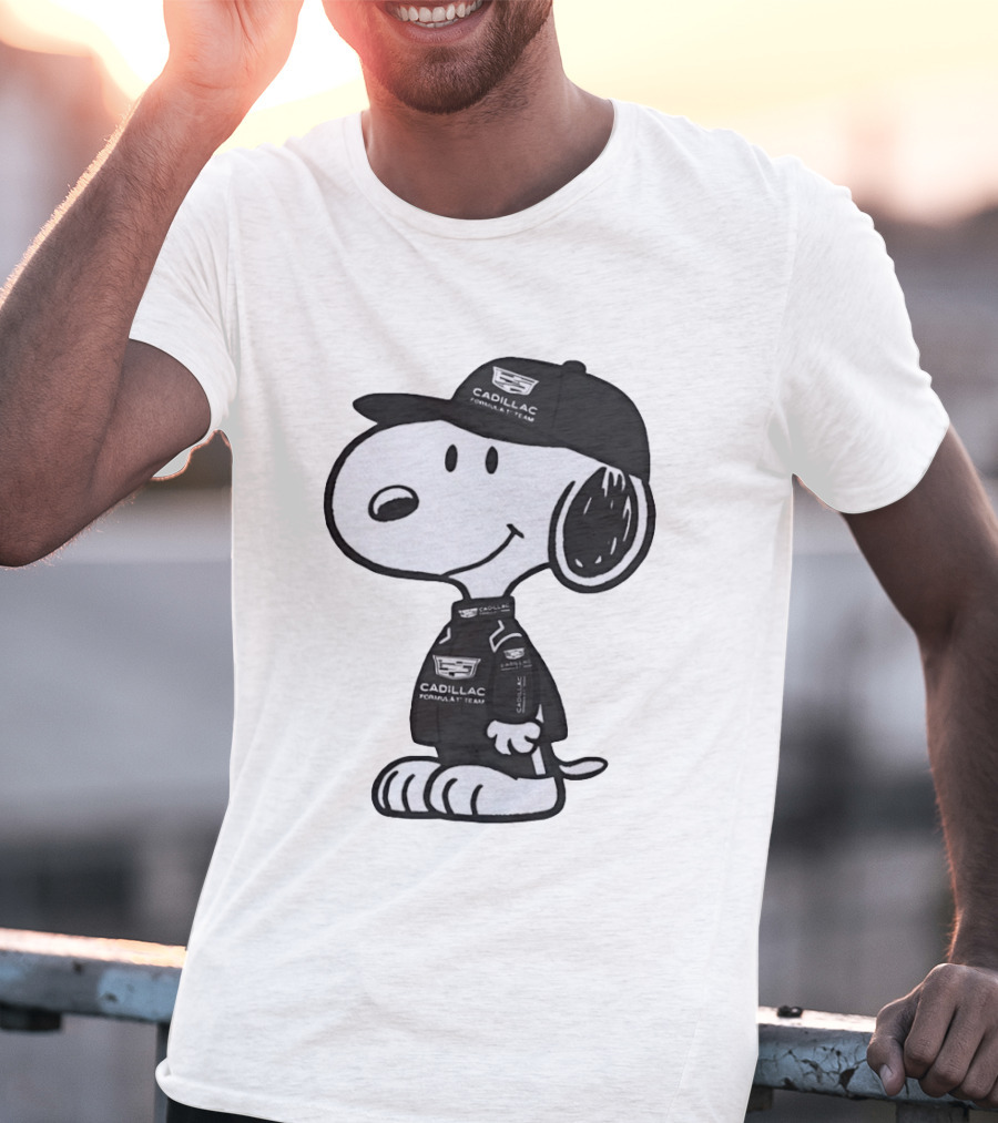 Peanuts Snoopy Cadillac Formula 1 Team Racing Outfit T-Shirt