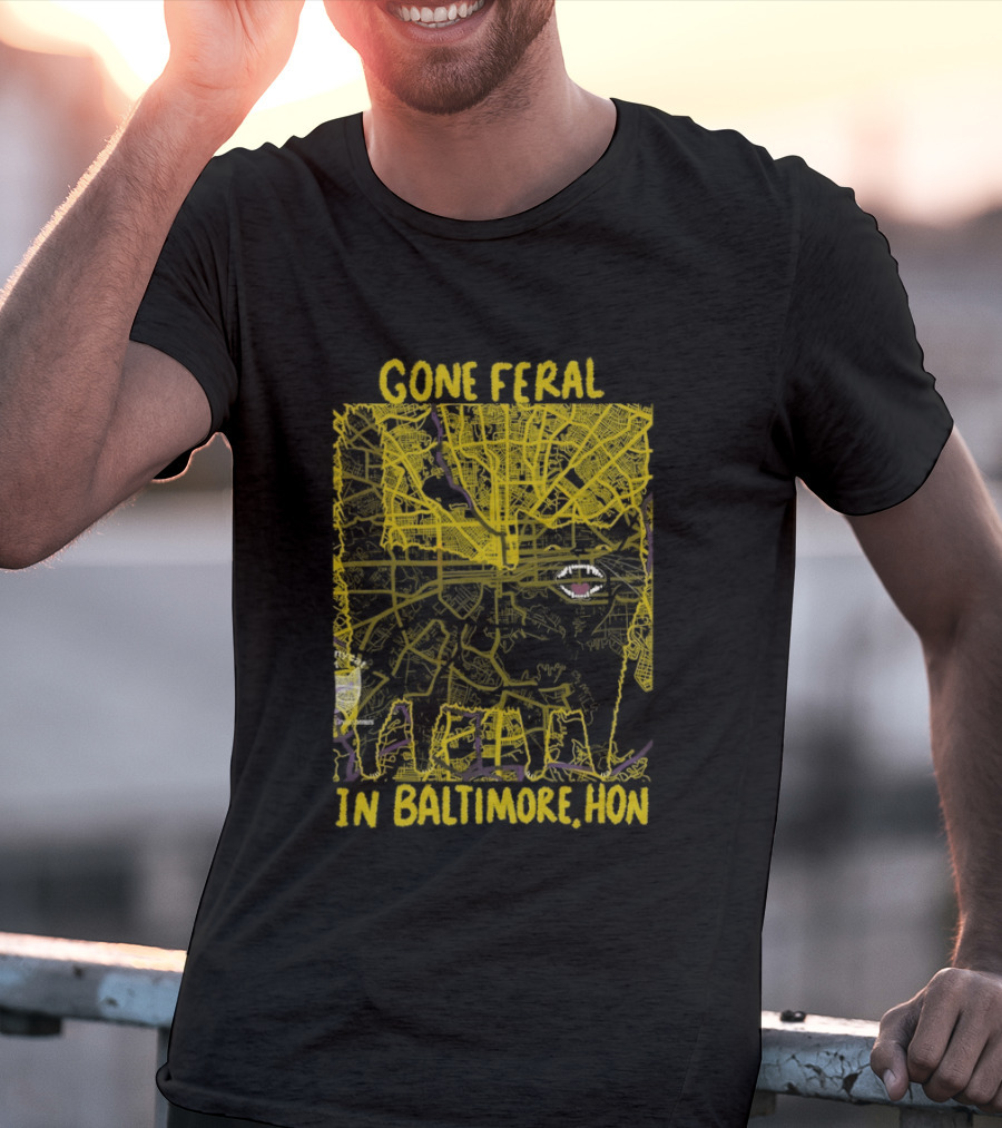 Gone Feral In Baltimore Hon Crab Motif T-Shirt