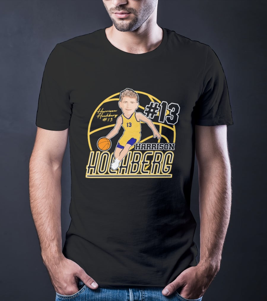 Harrison Hochberg #13 Michigan Wolverines Basketball Caricature 2026 T-Shirt