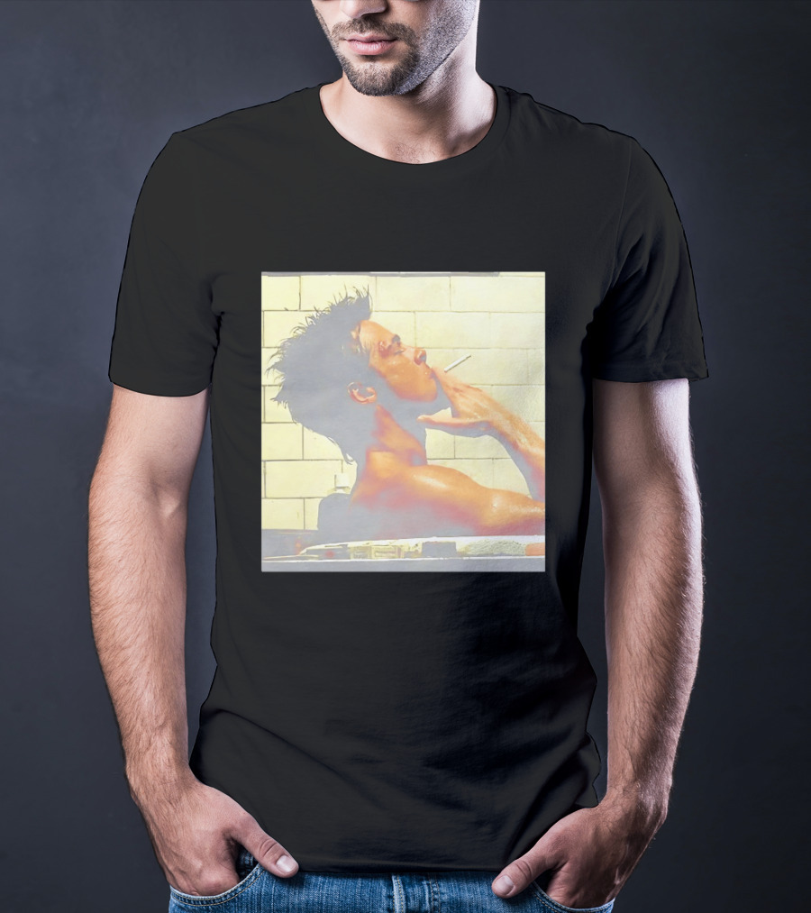 Brad Pitt Fight Club Bathroom Scene Smoking T-Shirt
