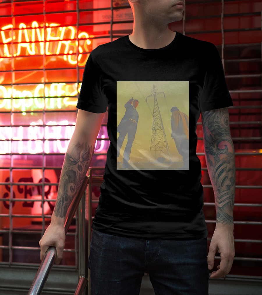 Brad Pitt Se7en Movie Scene With Gunpoint And Power Lines T-Shirt
