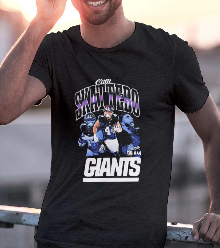Giant Skattebo Giants Football Blue Sports Team #34 T-Shirt