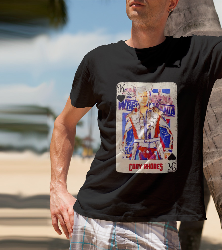 WrestleMania Cody Rhodes The American Nightmare WWE Playing Card T-Shirt