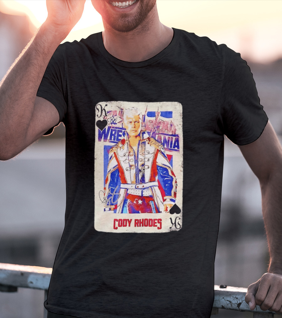 WrestleMania Cody Rhodes The American Nightmare WWE Playing Card T-Shirt