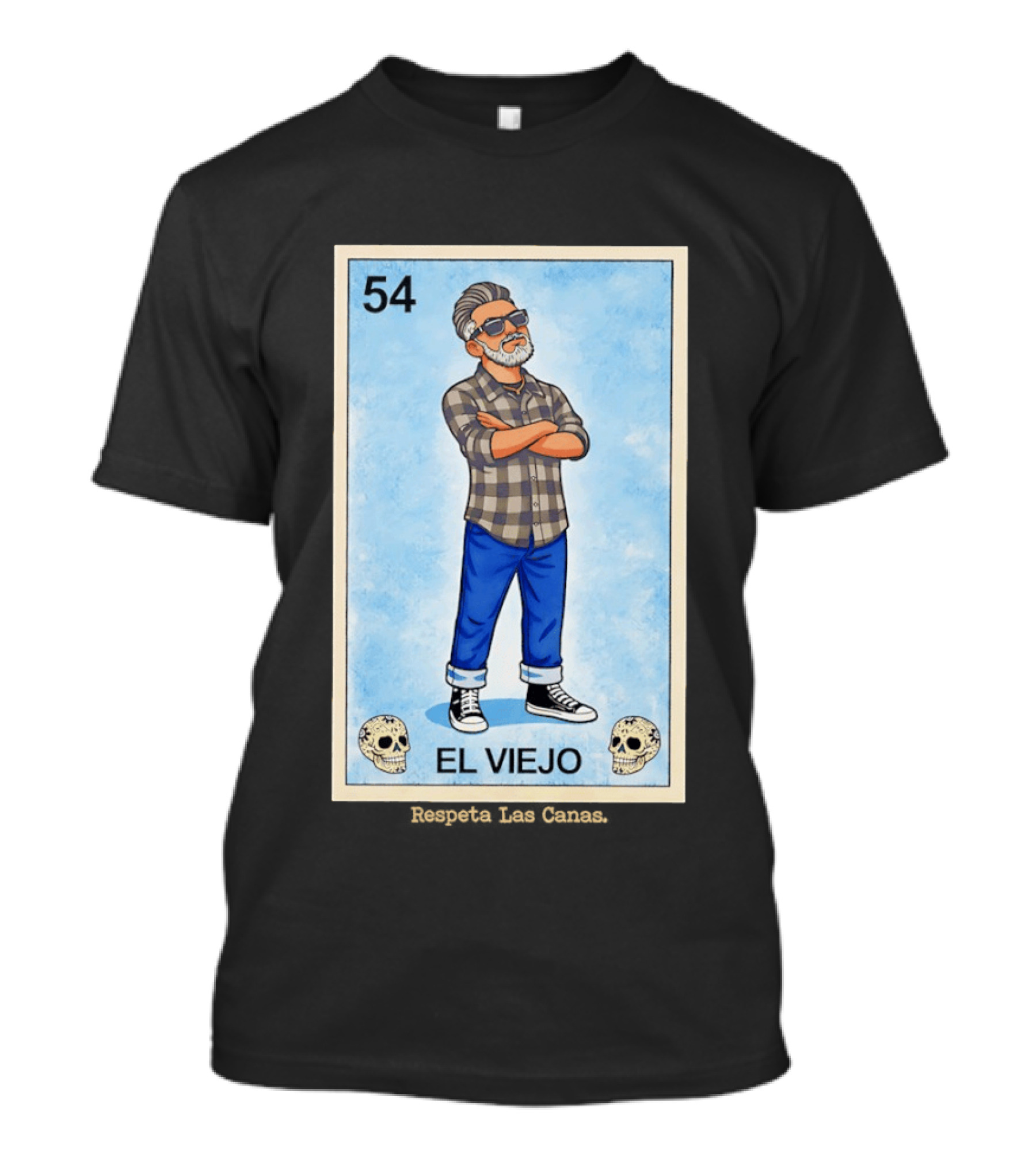 El Viejo 54 Loteria Card Respeta Las Canas Hipster T-Shirt