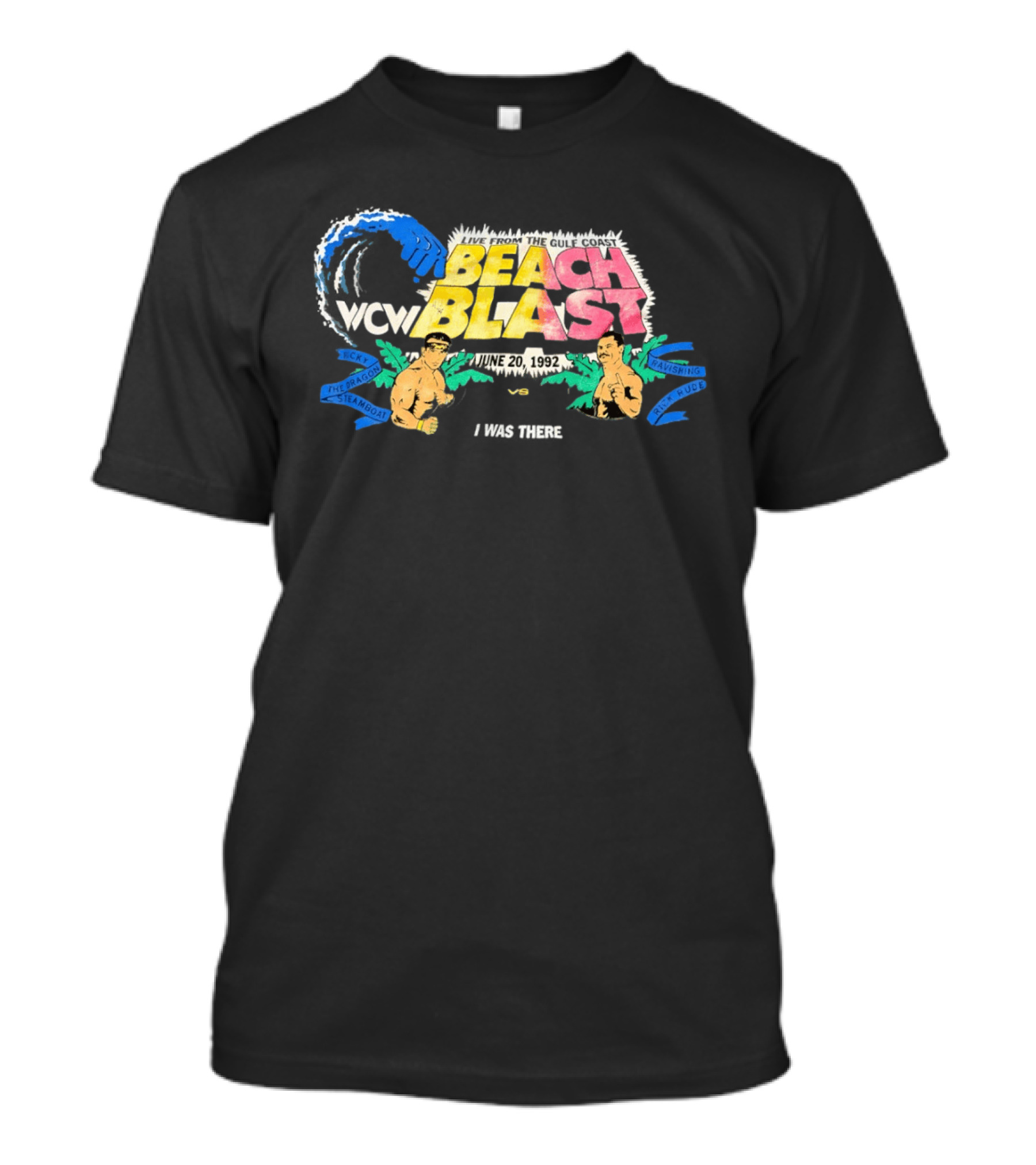 WCW Beach Blast June 20 1992 Ricky The Dragon Steamboat Vs Ravishing Rick Rude Live Event T-Shirt