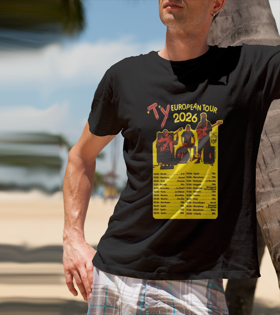 TY European Tour 2026 Band Tour Dates T-Shirt