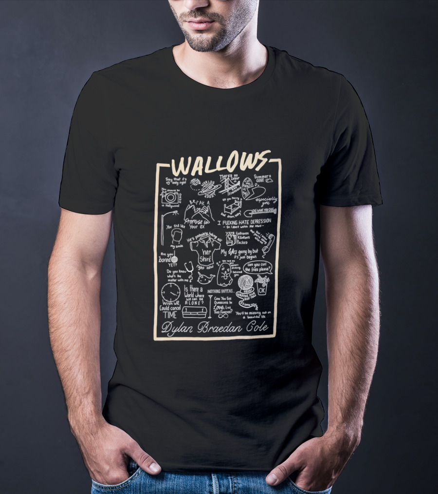 Wallows Dylan Braedan Cole Lyrics Icons And Drawings T-Shirt