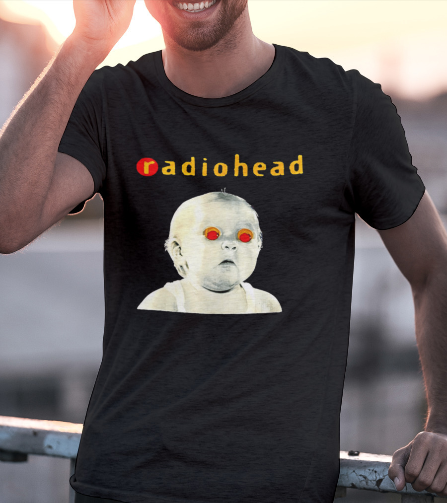 Radiohead Red Eyes Baby Face With Creepy Expression T-Shirt