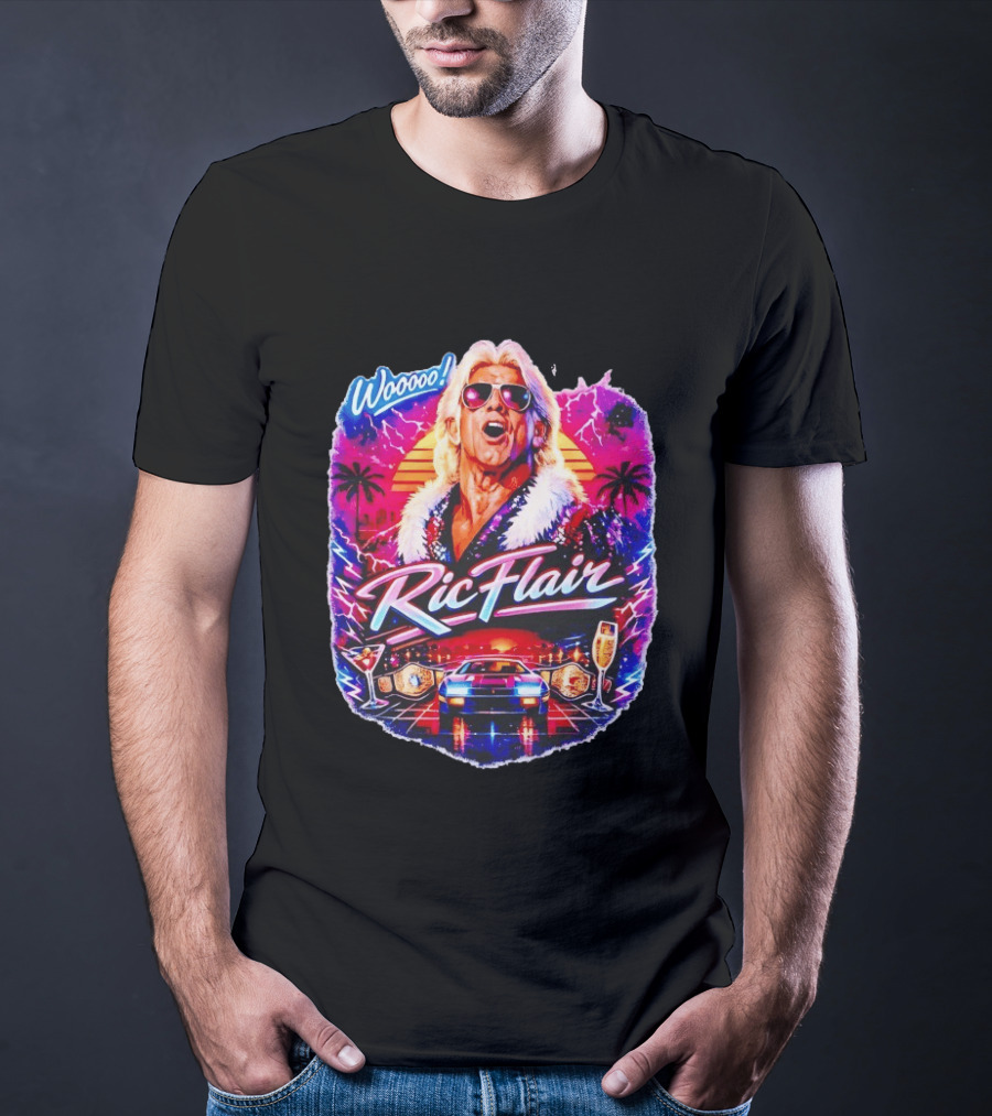 Ric Flair 80s Retro Style Woo Wrestling Legend Vintage Vibes T-Shirt