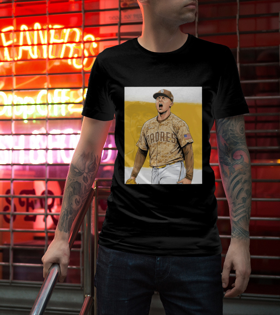 San Diego Padres Camouflage Uniform With Nike And American Flag T-Shirt