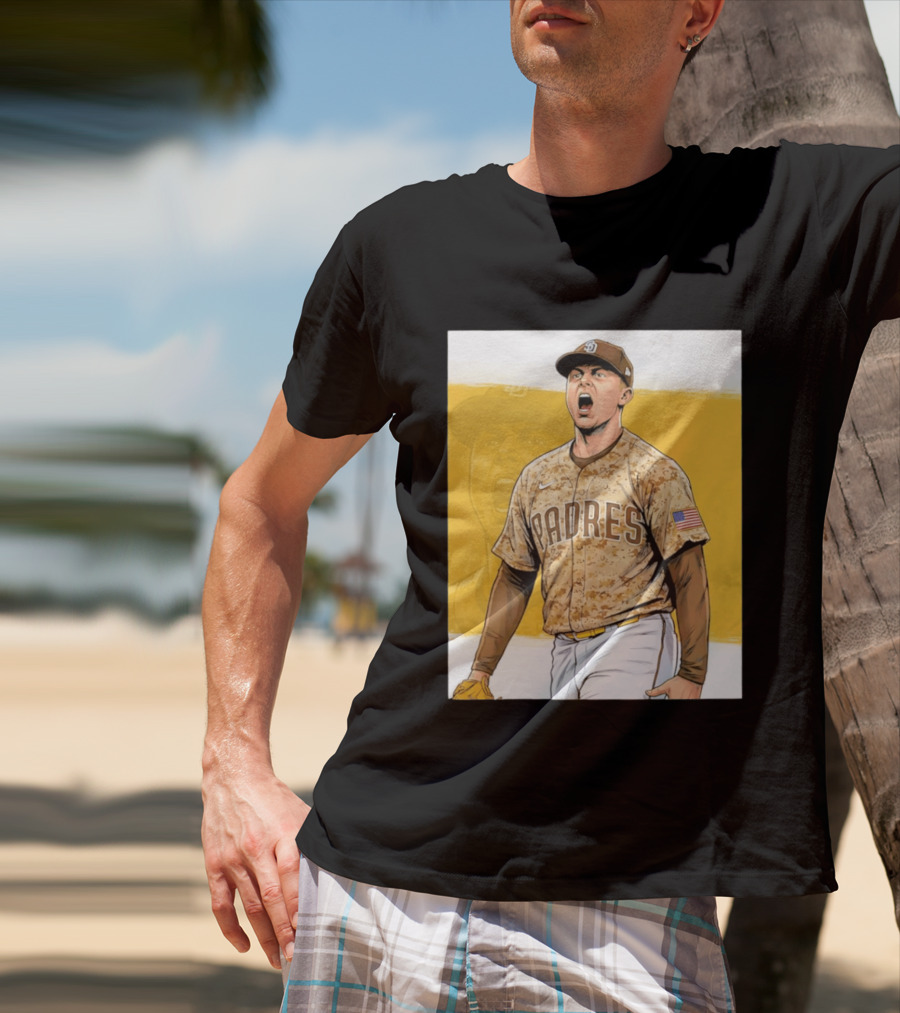 San Diego Padres Camouflage Uniform With Nike And American Flag T-Shirt