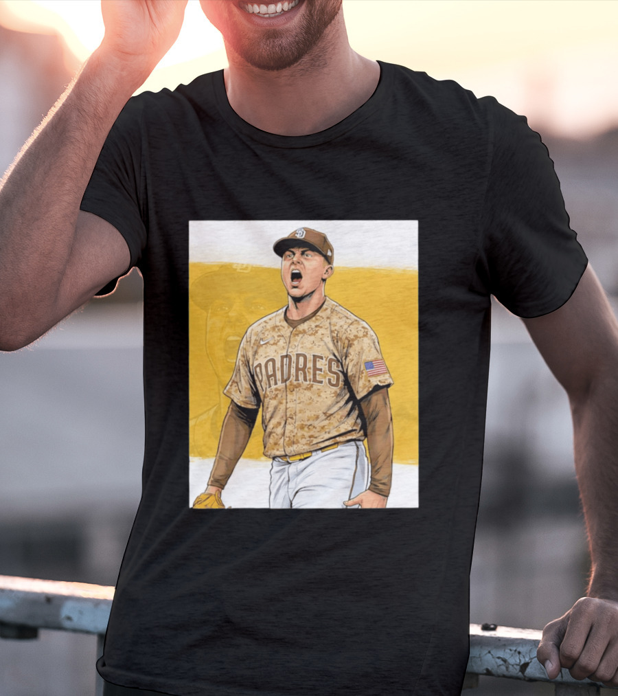 San Diego Padres Camouflage Uniform With Nike And American Flag T-Shirt