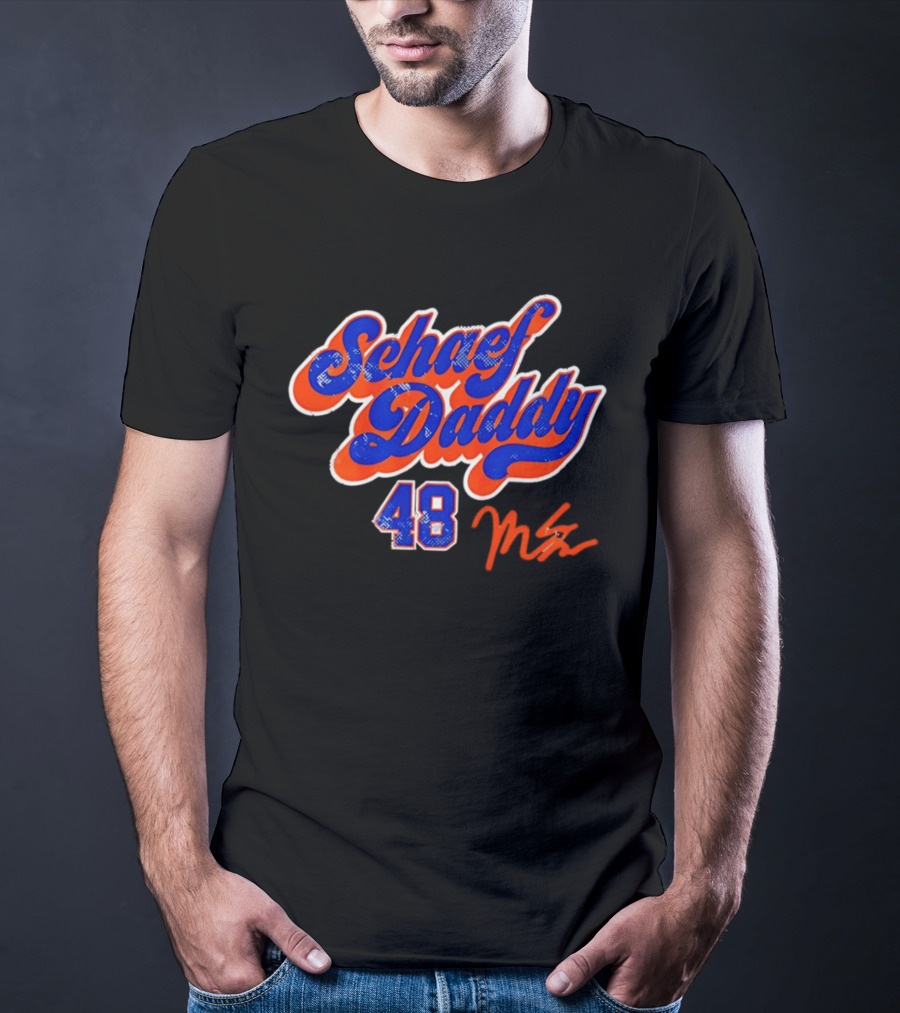Schaef Daddy 48 Blue Orange Script Signature T-Shirt