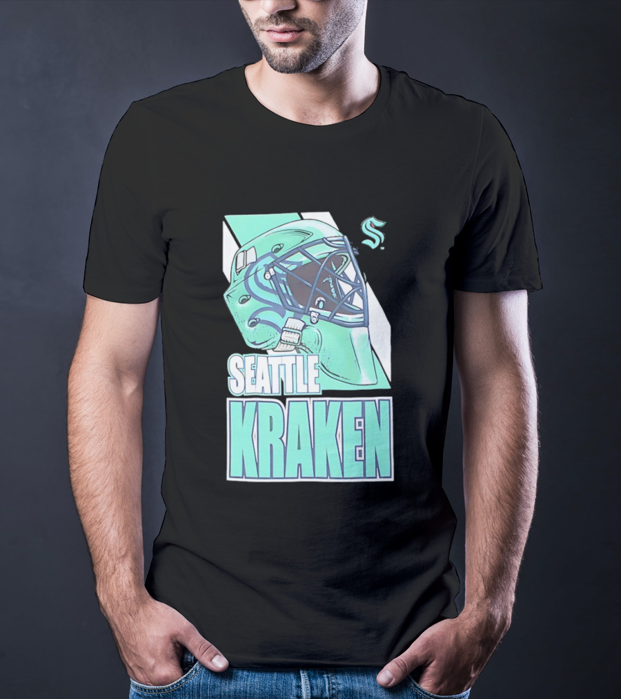 Seattle Kraken NHL Helmet Bucket Head Team T-Shirt