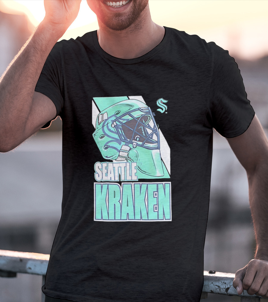 Seattle Kraken NHL Helmet Bucket Head Team T-Shirt