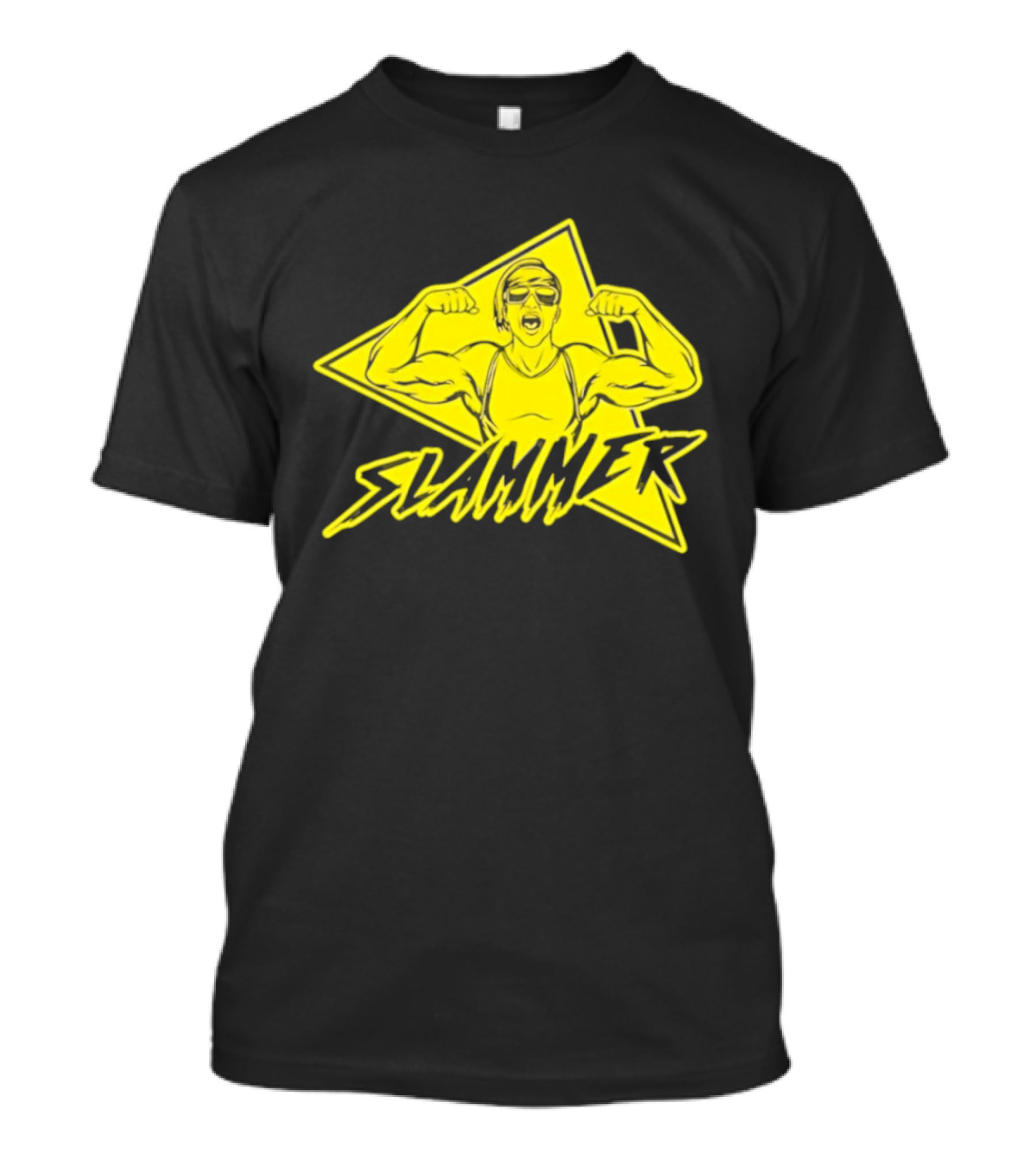 Slammer Muscle Man Headband Sunglasses Flexing Pose T-Shirt