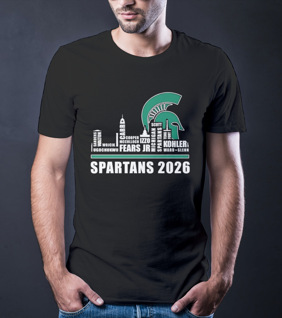 Michigan State Spartans Skyline 2026 Kohler Scott Fears Jr Walker T-Shirt