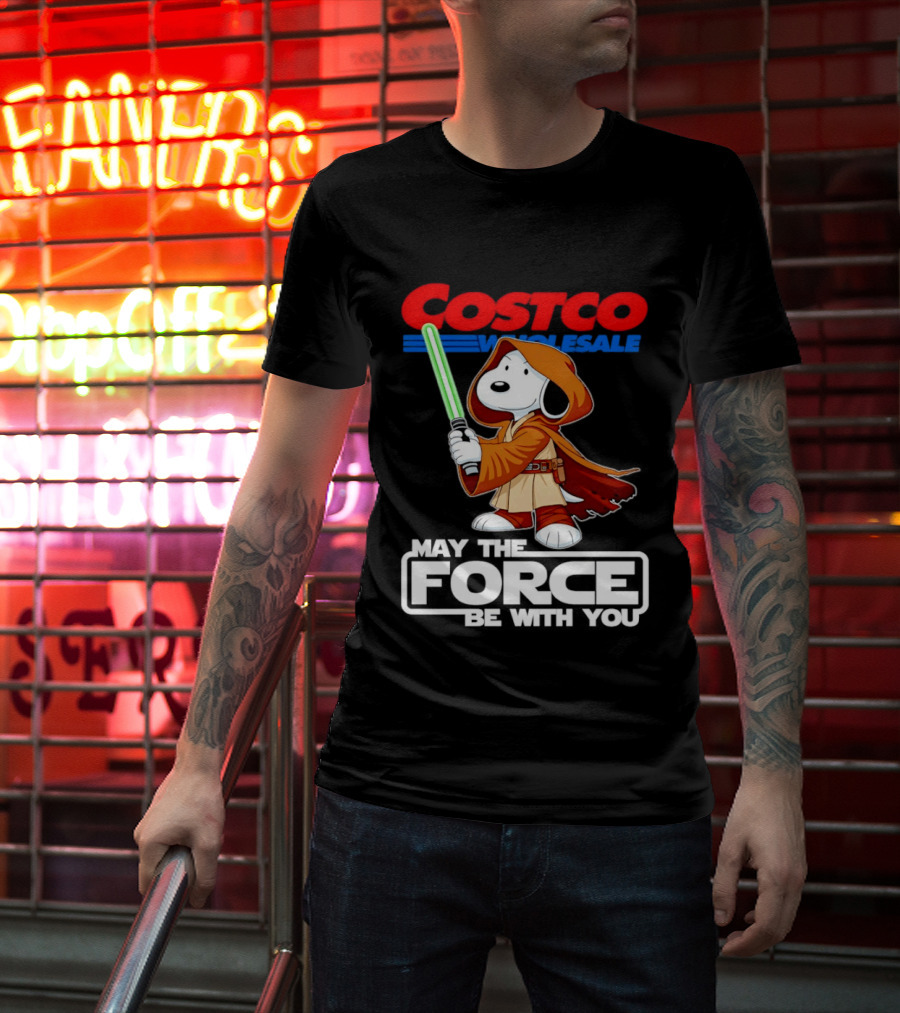 Snoopy Costco Wholesale May The Force Be With You Star Wars Jedi Lightsaber T-Shirt