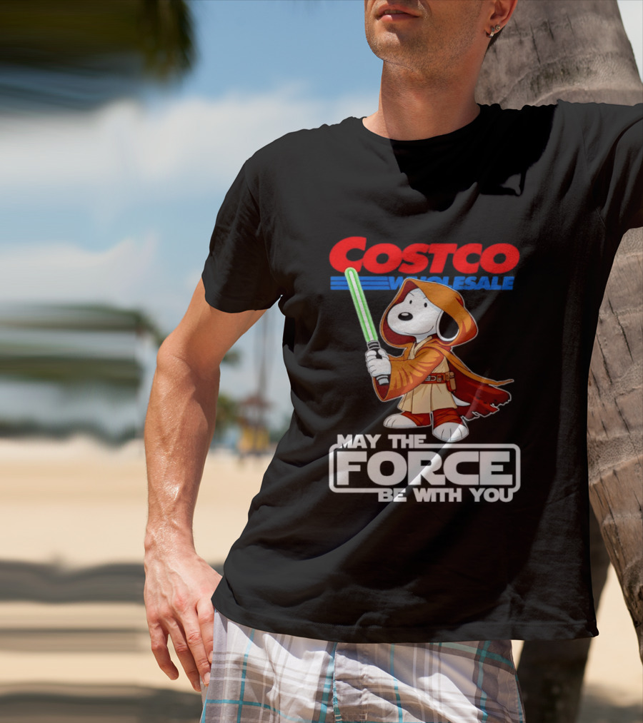 Snoopy Costco Wholesale May The Force Be With You Star Wars Jedi Lightsaber T-Shirt