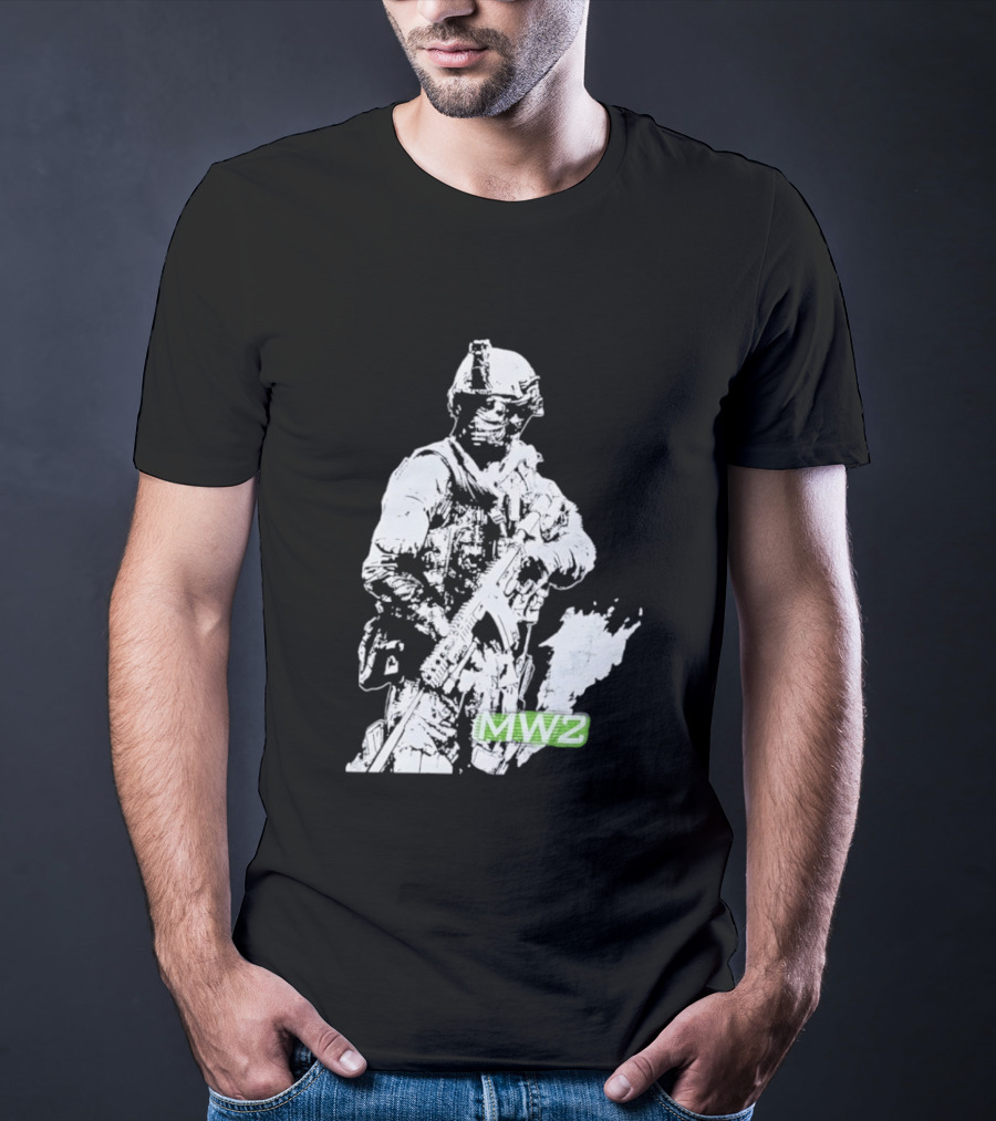MW2 Modern Warfare Soldier Tactical Artwork Pixel T-Shirt