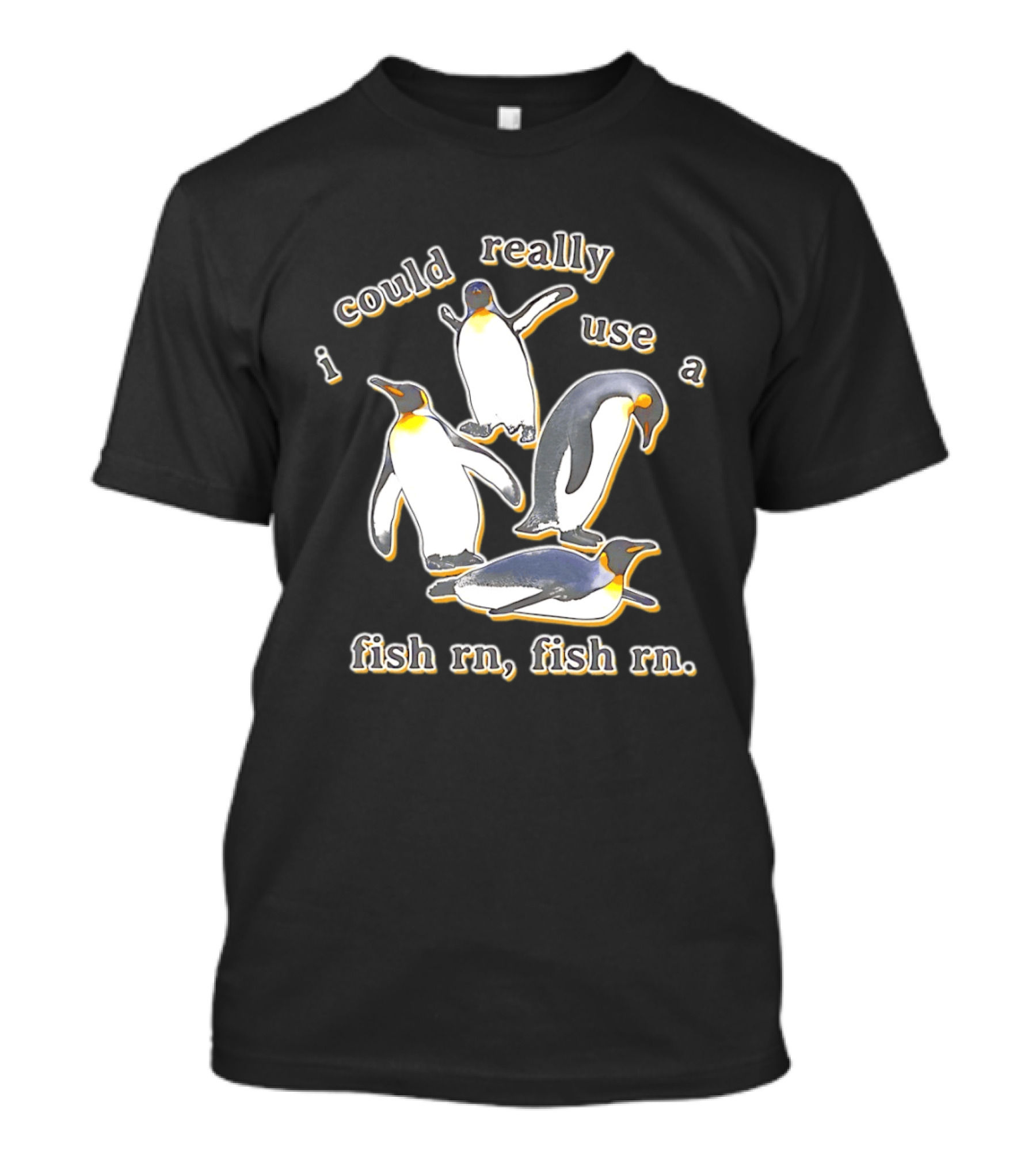 Penguin I Could Really Use A Fish Rn Fish Rn Funny Penguin Saying T-Shirt