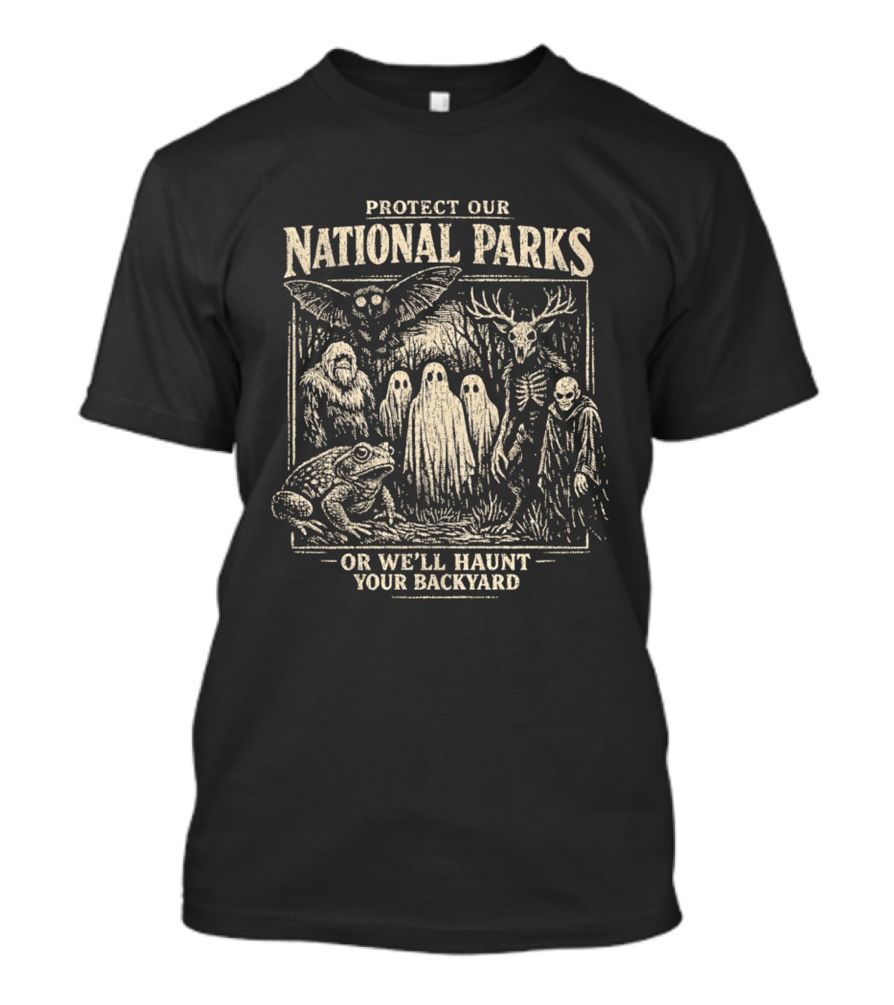 Protect Our National Parks Haunted Animal Spirits Threaten Your Backyard T-Shirt