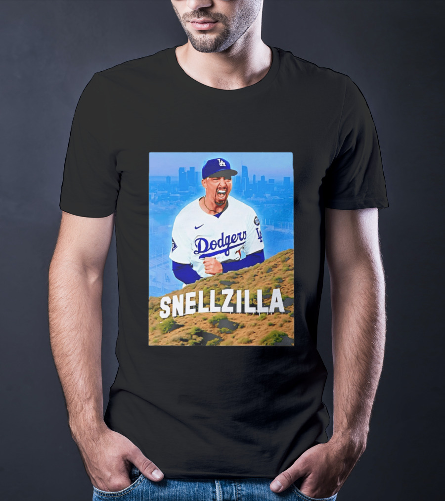 Blake Snell La Dodgers Snellzilla Los Angeles Skyline T-Shirt