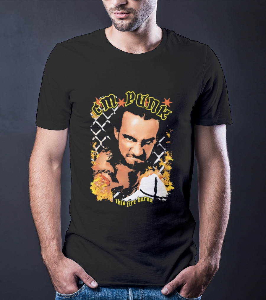 CM Punk This Fire Burns Wrestling T-Shirt