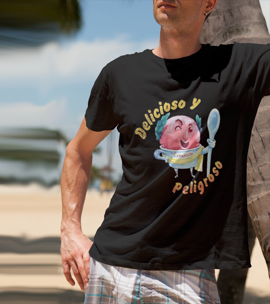 Delicioso Y Sabrosito Peligroso Helado Sonriente Dibujos Animados Cucharón T-Shirt