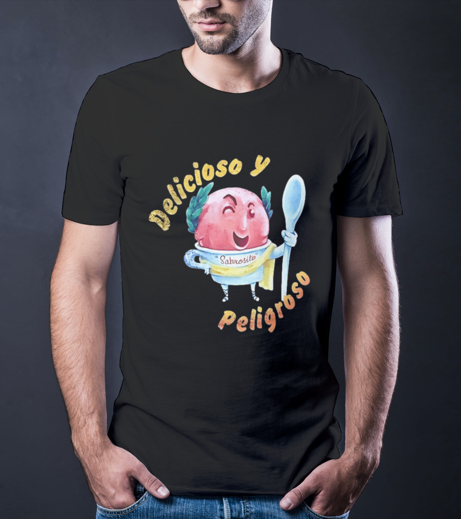 Delicioso Y Sabrosito Peligroso Helado Sonriente Dibujos Animados Cucharón T-Shirt
