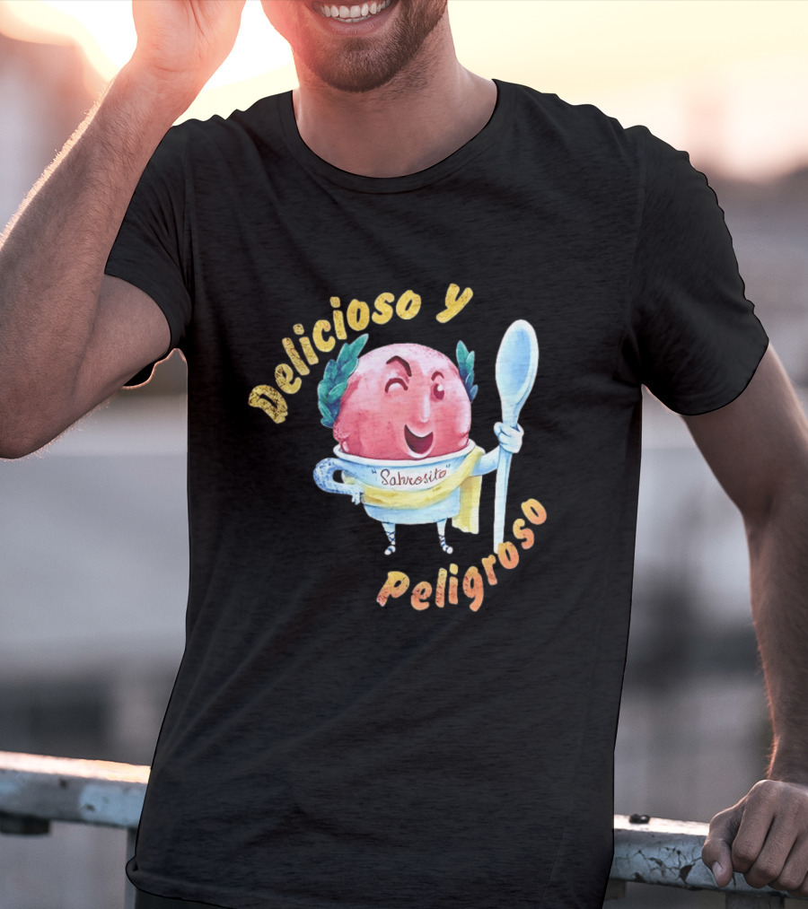 Delicioso Y Sabrosito Peligroso Helado Sonriente Dibujos Animados Cucharón T-Shirt