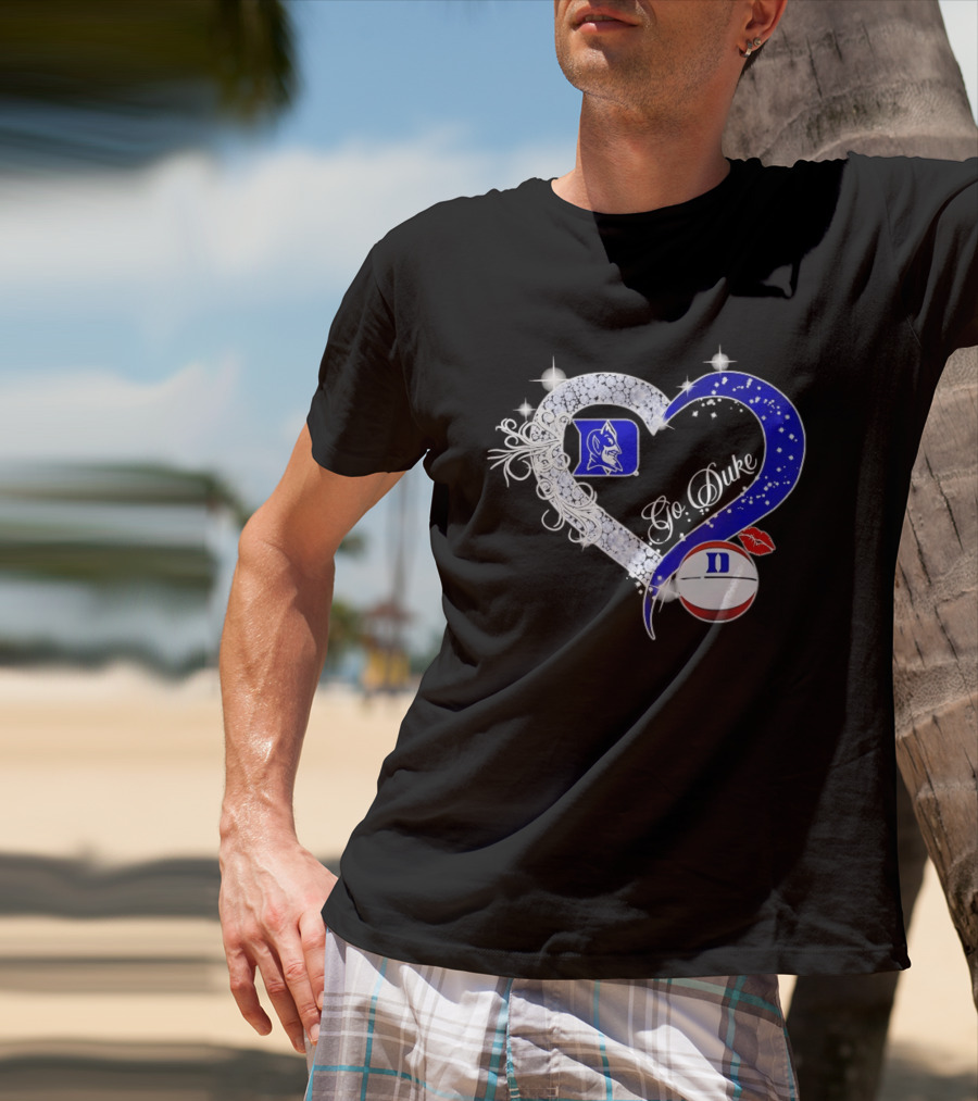 Diamond Heart Duke Blue Devils Basketball Fan Spirit T-Shirt