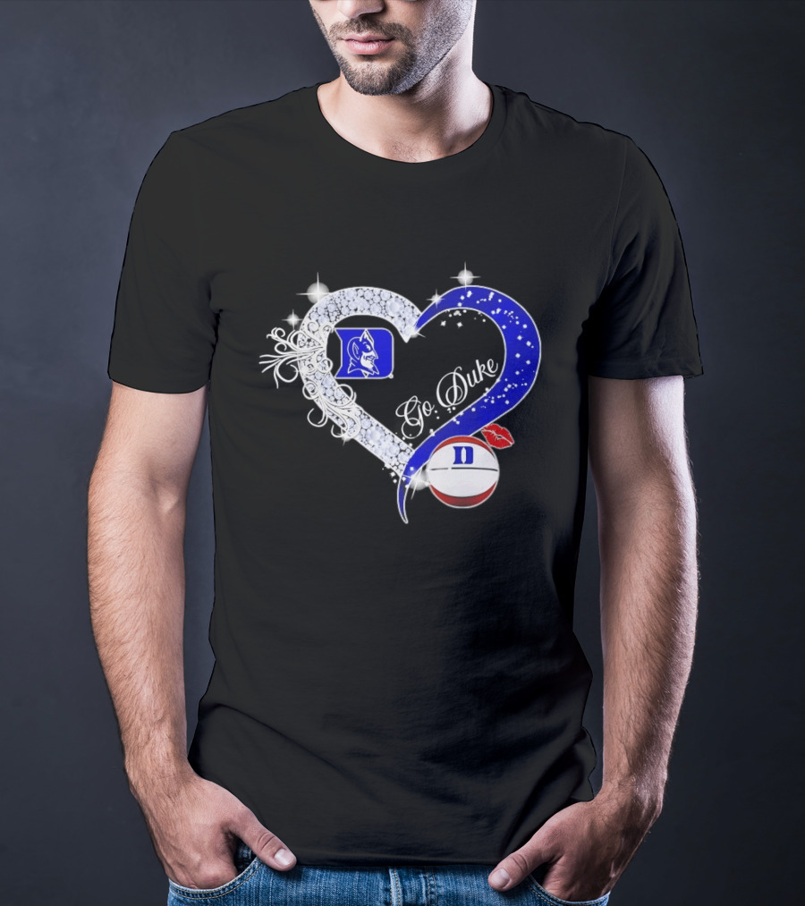 Diamond Heart Duke Blue Devils Basketball Fan Spirit T-Shirt