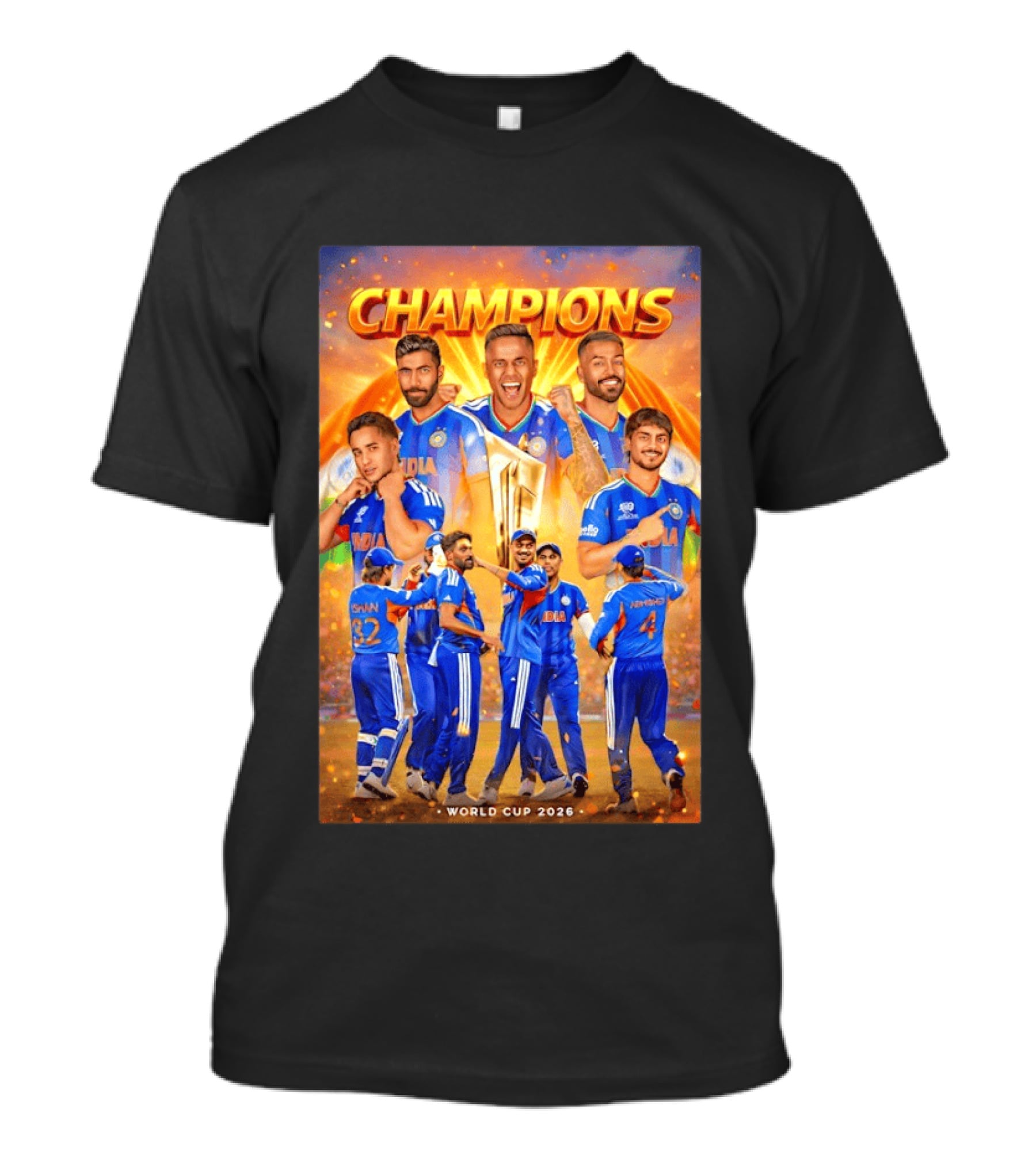 Champions India World Cup 2026 Cricket Celebration T-Shirt