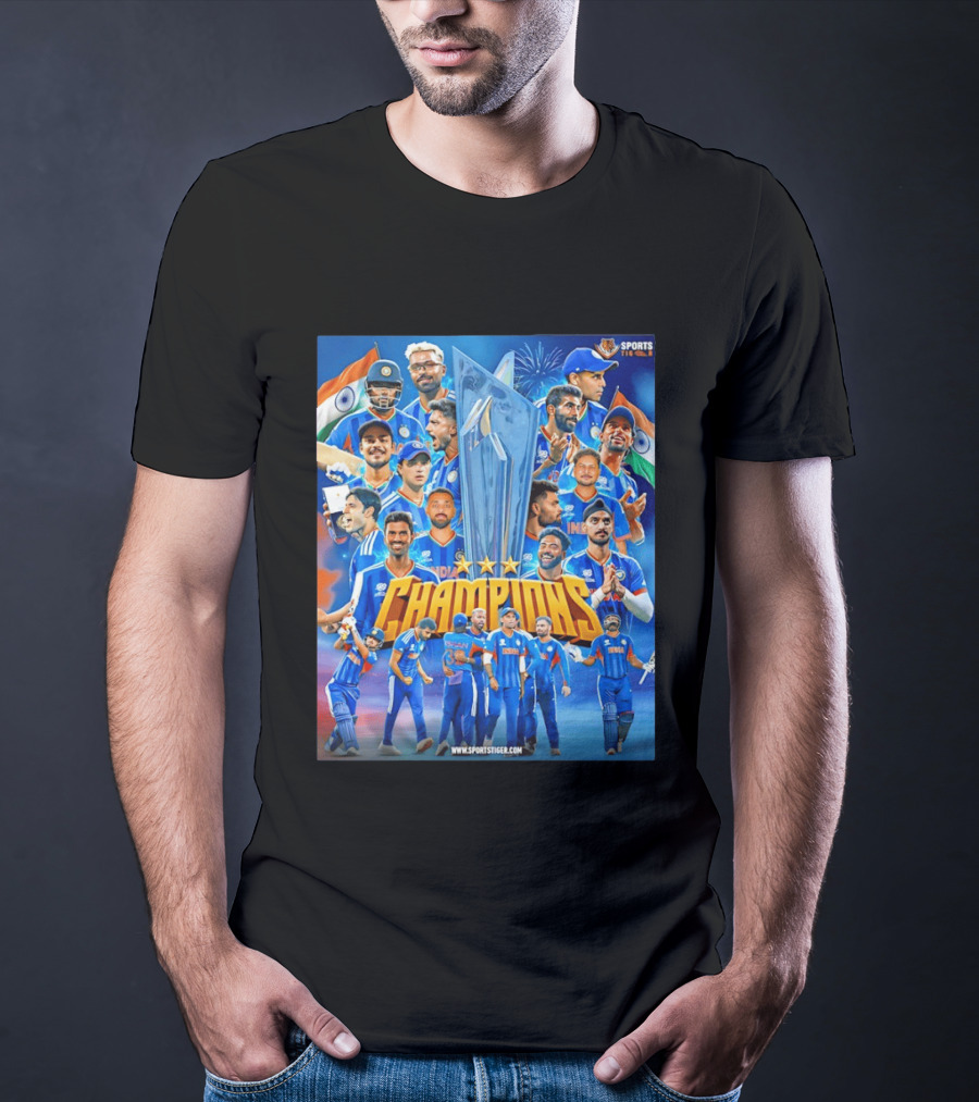 Indian Cricket Champions ICC Men's T20 World Cup 2026 Celebration T-Shirt
