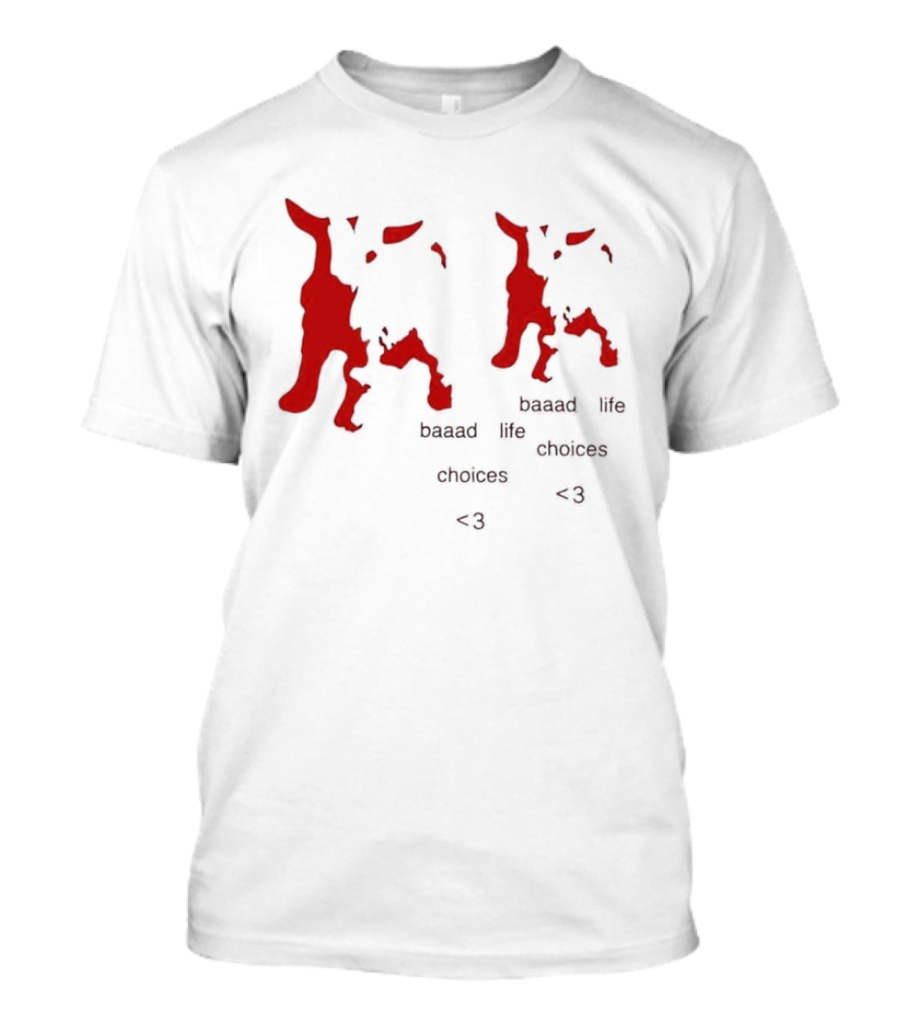Baaad Life Choices Red Goat Minimalist Artsy Style Outfit T-Shirt