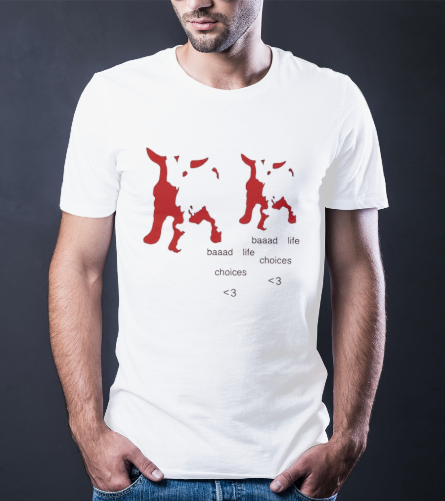 Baaad Life Choices Red Goat Minimalist Artsy Style Outfit T-Shirt